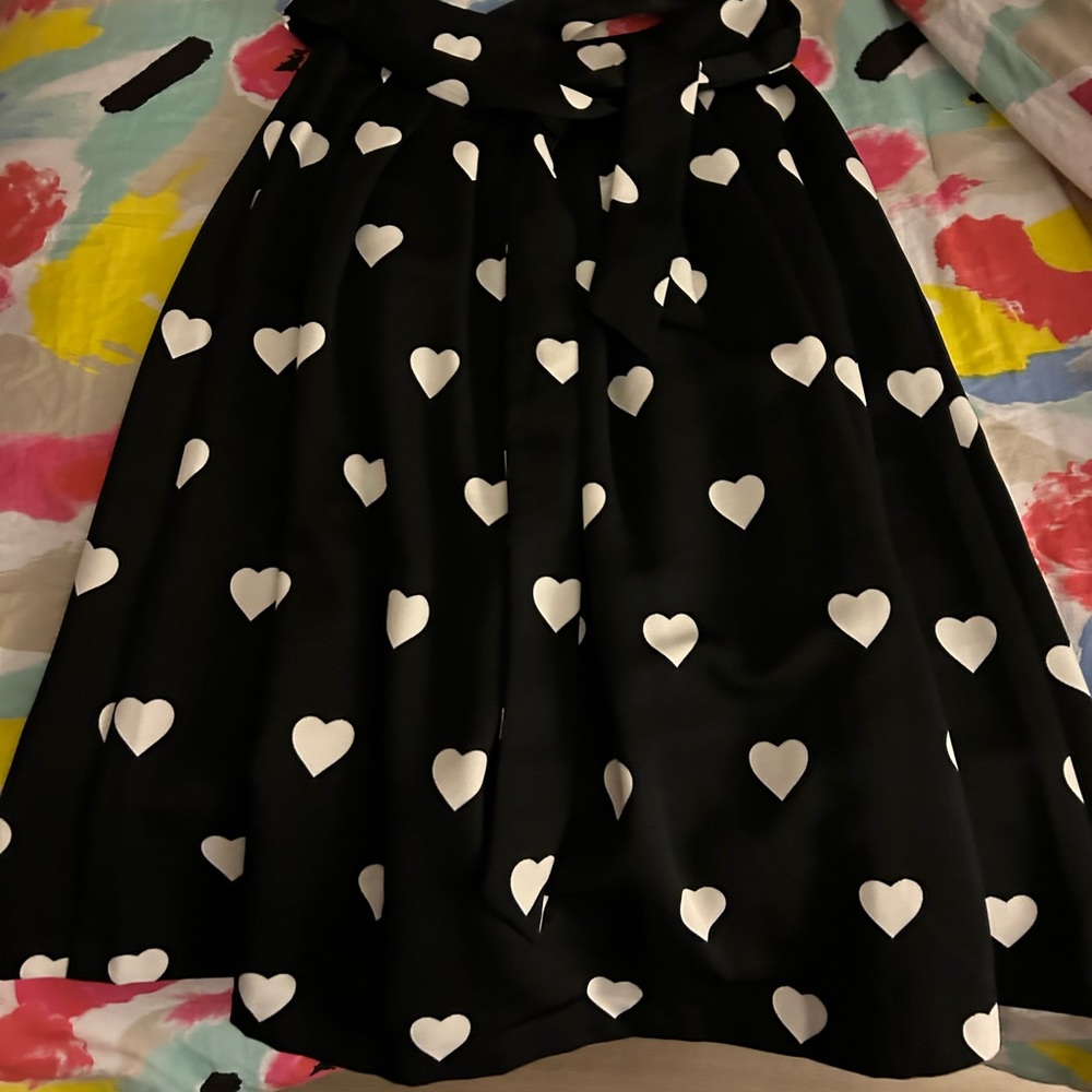 NWT TALBOTS HEART SKIRT.  BLACK AND WHITE.